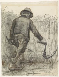 Snijder met hoed, van achteren gezien, ca. 1865-90
